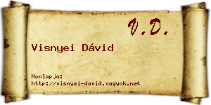 Visnyei Dávid névjegykártya